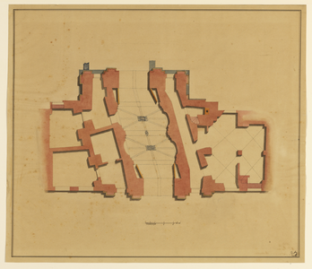 216169 Plattegrond van de Wittevrouwenpoort te Utrecht; met plattegrond van het gewelf boven de doorgang.